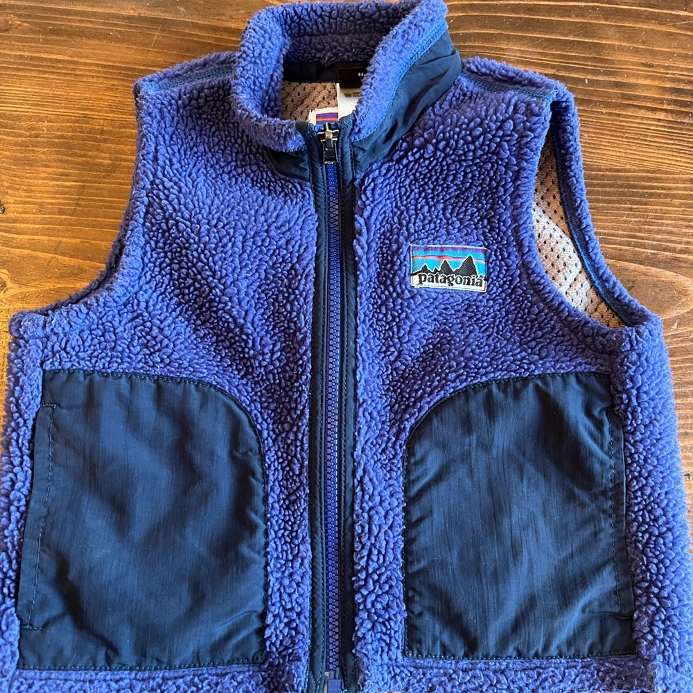 Patagonia Kids Fleece Vest - Navy and Royal Blue